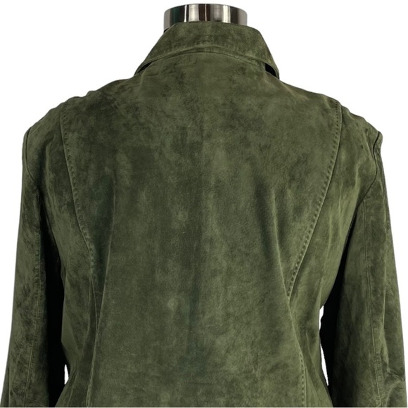 PENDLETON GREEN SUEDE LEATHER LIGHTWEIGHT BUTTON DOWN SHIRT JACKET SHACKET - Picture 9 of 13